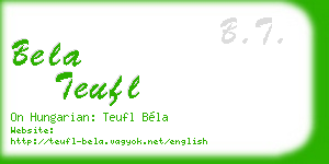 bela teufl business card